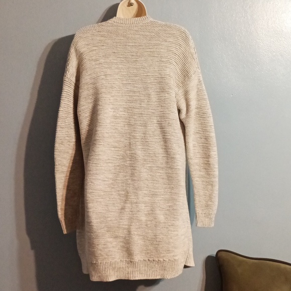 Gap women's size medium long tan with white blends cardigan - Picture 12 of 17